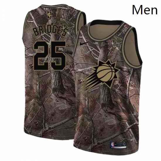 Mens Nike Phoenix Suns 25 Mikal Bridges Swingman Camo Realtree Collection NBA Jersey